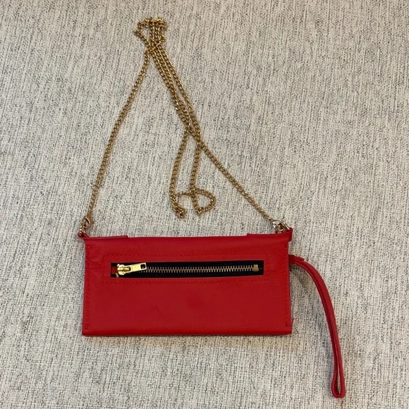 Pingree Red Clutch with Gold Chain - Picture 7 of 8